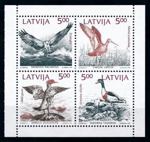 [78354] Latvia 1992 Birds Oiseaux Uccelli Souvenir Sheet MNH KB 340-343