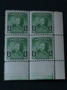 ​COSTA RICA-1947 SC#251 FRANKLIN D. ROOSEVELT VF-IMPRINT BLOCK-76 YEARS OLD