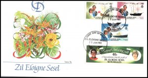 Seychelles Zil Eloigne Sesel 23,25,27-28 Royal Wedding Fleetwood U/A FDC