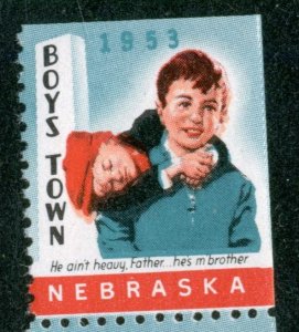 1953 BOYS TOWN SEAL, MINT NH VERTICAL PAIR - BOYS001