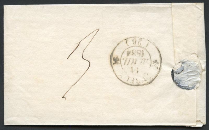 France Stampless Cover Thiberville March 11, 1834 Port Paye to Evreux ...