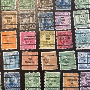 132 All Different Bureau Precancel Stamp Lot Many Different States And Towns 