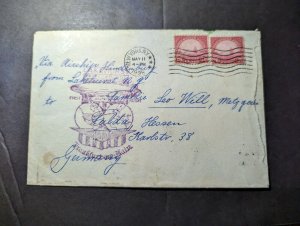 1936 USA LZ 129 Hindenburg Zeppelin First Flight Cover FFC to Germany