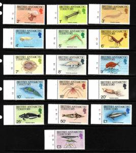 British Antarctic Territory-Sc#102-16-unused NH set-Marine Life-1984-