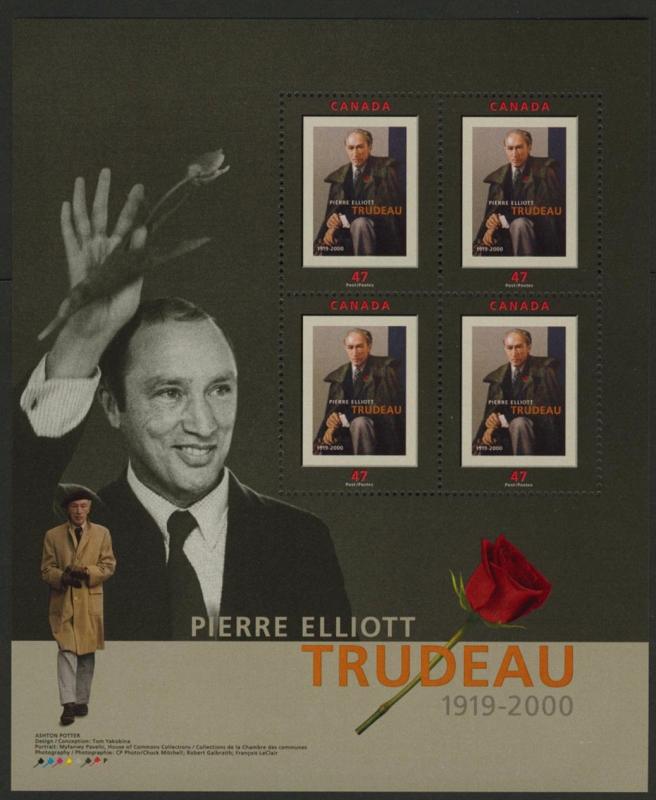 Canada 1909a in folder MNH Pierre Elliot Trudeau, Flower