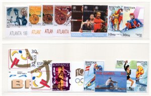 WORLDWIDE 1990S TROPICAL SPORTS & OLYMPICS ISSUE COLLECTION OF 350+ STAMPS