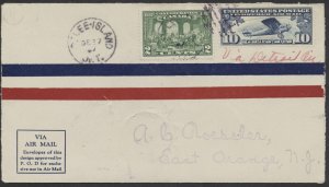 1927 Dual Franked Roessler Air Mail Cover Pelee Island - Leamington Ont Dec 27