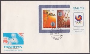 PENRHYN COOK IS 1988 Olympic Games mini sheet FDC............................233