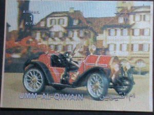 ​QIWAIN STAMP - LOVELY CLASSIC ANTIQUE CAR- AIRMAIL 3-D STAMP MNH #2