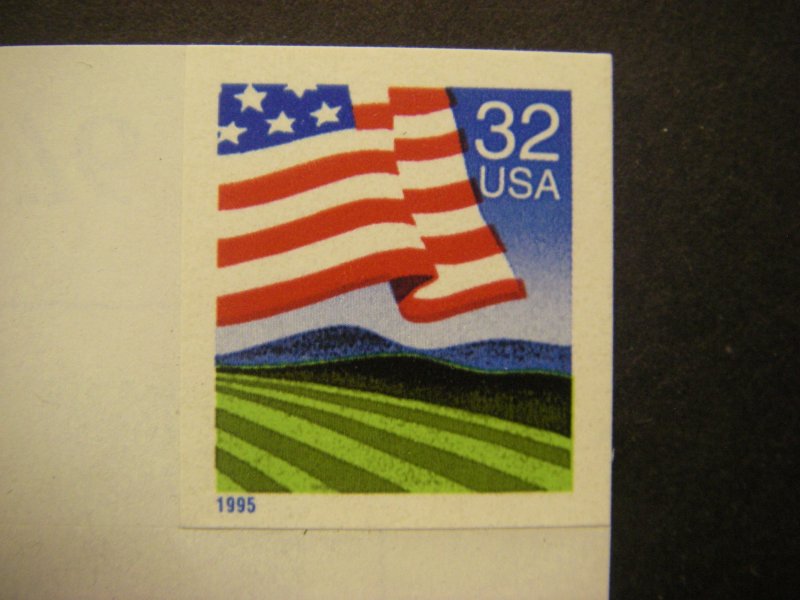 Scott 2919, 32c Flag over Field, SA booklet single, MNH Beauty