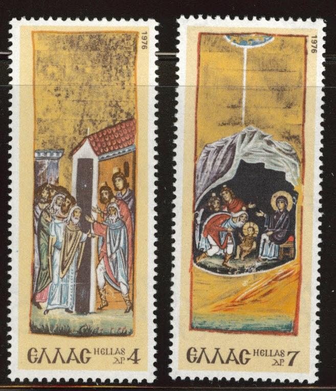 GREECE Scott 1191-1192 MNH** 1976 Christmas set