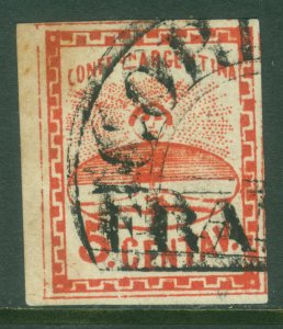 ARGENTINA 1860 Argentine Confederation 5c red  Scott # 4 used VF