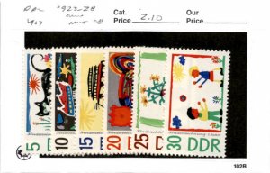 Germany - DDR, Postage Stamp, #923-928 Mint NH, 1967 Children Art (AB)