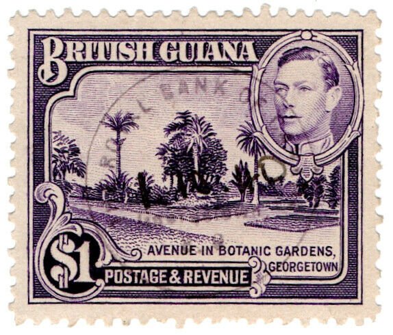 (I.B) British Guiana Revenue : Duty Stamp $1 (Botanic Gardens)