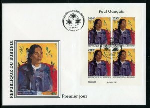 BURUNDI 2022  PAUL GAUGUIN VAHINE II SHEET FIRST DAY COVER