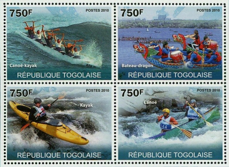 Water Sports Stamp Canoe-Kayak Dragon-Ship Kayak Canoe S/S MNH #3659-3662
