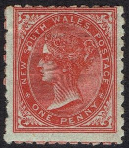 NEW SOUTH WALES 1886 QV 1D WMK NSW PERF 10
