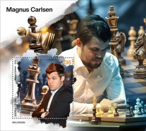 SIERRA LEONE - 2023 - Magnus Carlsen - Perf Souv Sheet - Mint Never Hinged