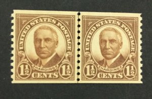 MOMEN: US STAMPS #686 LINE PAIR MINT OG NH XF LOT #76122*