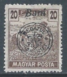 Hungary #6N13 MH 20b Wheat Issue Ovptd. For Romanian Occ. & Bani