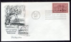 US 1020 Louisiana Purchase Artmaster Pencil FDC