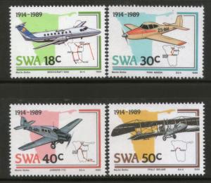 South West Africa 1989 Aviation Aeroplane Transport Sc 614-17 MNH # 4332