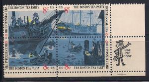 Zip Blk Sc# 1480-83 Boston Tea Party MNH LR