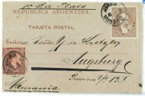 BK1770 - ARGENTINA - POSTAL HISTORY - STATIONERY LETTER CARD to GERMANY