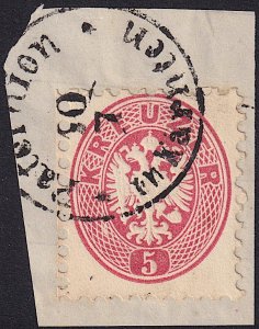 Austria - 1864 - Scott #24 - used on piece - Paternion in Kärnten pmk