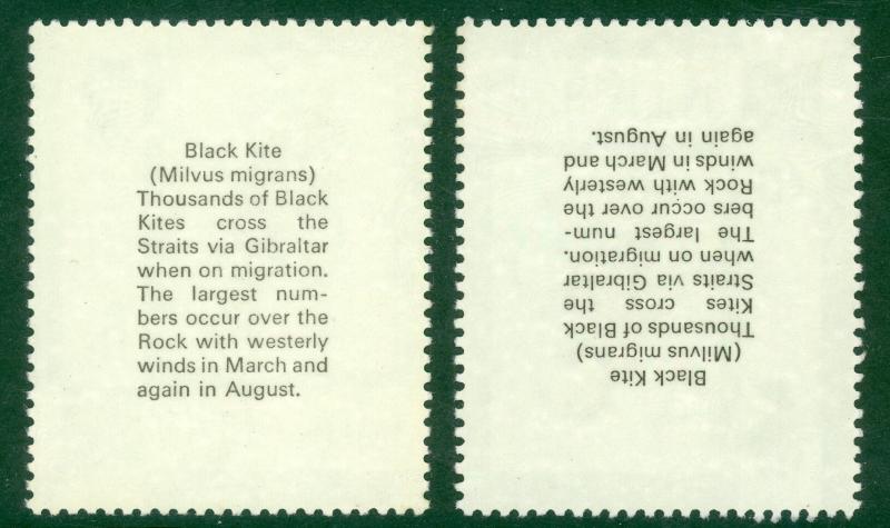 GIBRALTAR 1977 6p Black Kite BIRDS Scott 347 ERROR Inverted WATERMARK SG 381a NH