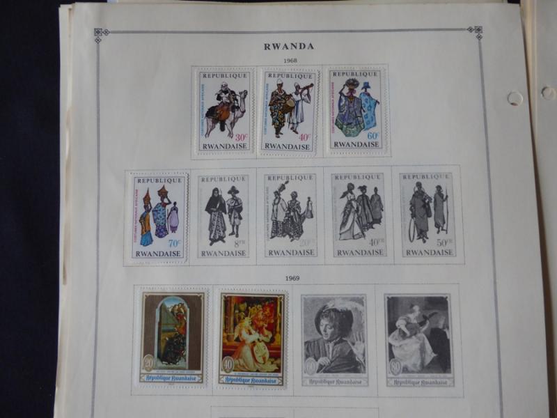 Rwanda 1962-1980  Mint/Used Stamp Collection on Scott Int Alb Pgs