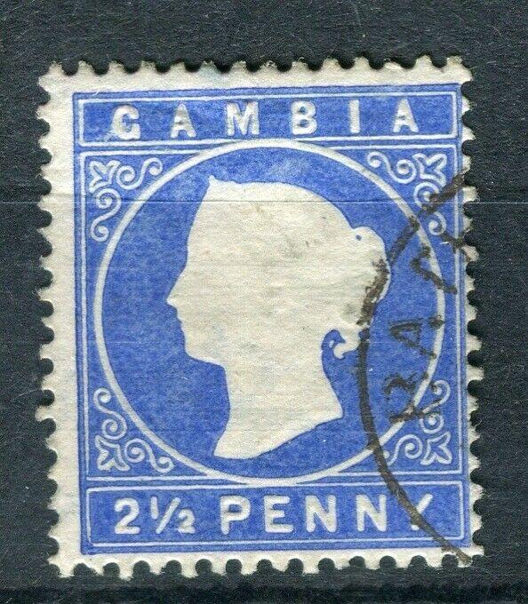 GAMBIA; 1886 early classic QV Crown CA issue fine used Shade of 4d. value, 