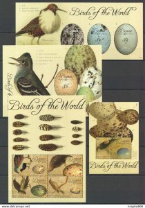 2011 Bequia Fauna Birds Of The World Eggs #752-6 Michel 27 Eu 2Kb+2Bl ** Pm019