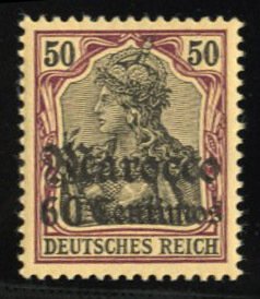 German Colonies, German Offices in Morocco #27 Cat$52.50, 1905 60c on 50pf, n...