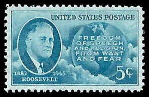 PCBstamps   US # 933 5c FDR & Globe, MNH, (33)