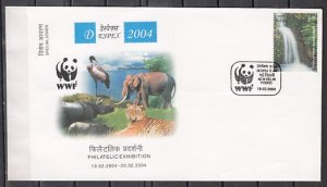 India, 19/FEB/04 issue. W.W.F. cancel on a Stamp Expo cover. ^