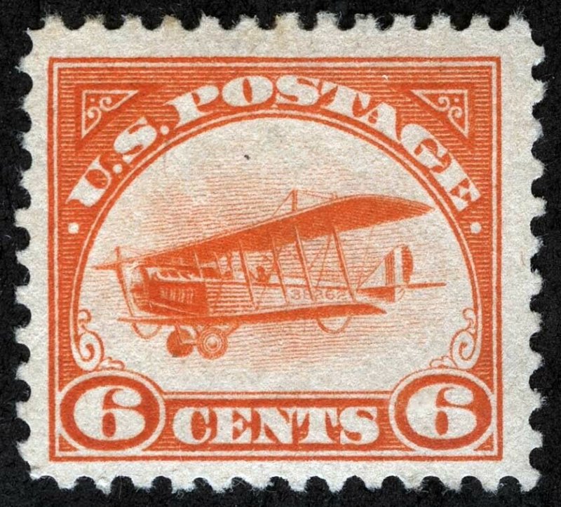 US Sc C1 Orange 6¢ Light Hinge Original Gum 1st Airmail Issue