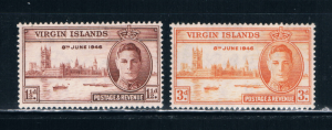 Virgin Islands #88-89 MH Peace Issue 1946 (V0508)