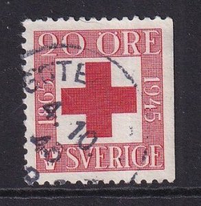 Sweden #359  used 1945 Red Cross   perf. 12 1/2  Imperf. right  20o