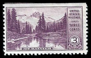 PCBstamps   US # 742 3c Mt. Rainier National Park, MNH, (23)