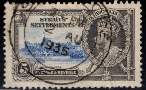 Straits Settlements Scott 213 Used Silver Jubilee 1935 stamp similar cancels