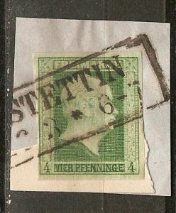 Prussia 9 Mi 9 On Piece VF 1858 SCV $35.00