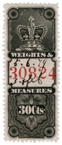 (I.B) Canada Revenue : Weights & Measures 30c 