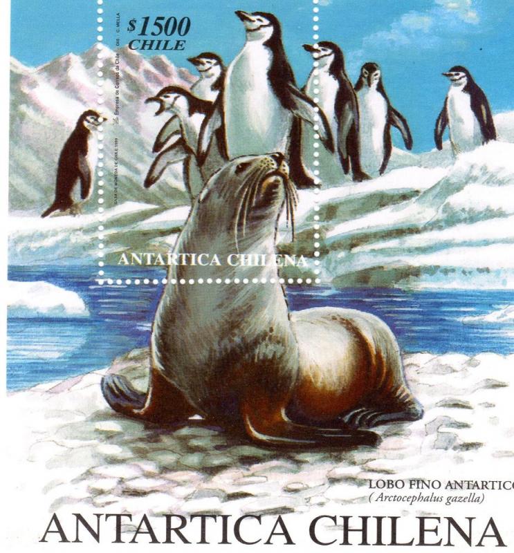 Chile 1999 ANTARCTIC SEAL PENGUIN s/s Perforated Mint (NH)