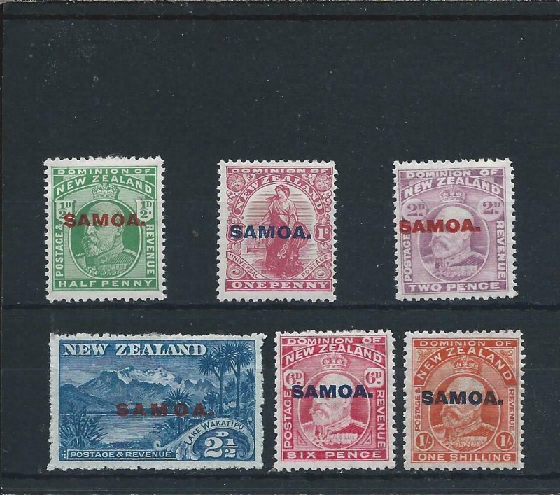 SAMOA 1914-15 SET OF SIX FINE MM SG 115/121 CAT £22