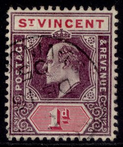 ST. VINCENT EDVII SG86a, 1d dull purple & carmine, VERY FINE USED. CDS CHALKY