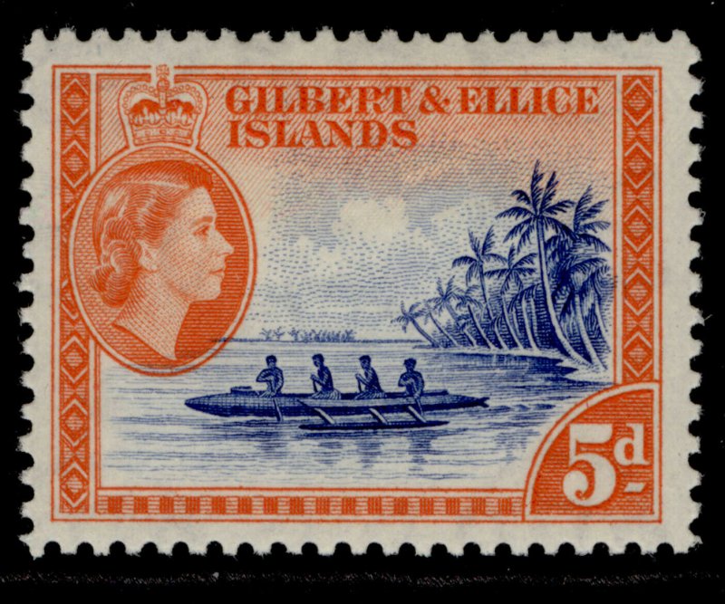 GILBERT AND ELLICE ISLANDS QEII SG69, 5d ultramarine & red-orange, M MINT. 