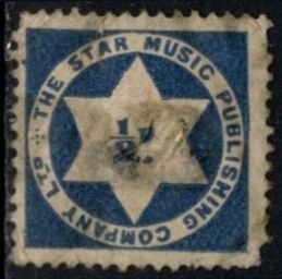 1910 Great Britain 1/2 Pence Star Music Publishing Company Copyright Royalty