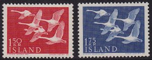 Iceland - 1956 - Scott #313-314 - MH - Bird Whooper Swan