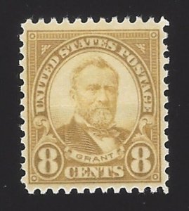 1923 8c Ulysses S. Grant, Olive Green Scott 560 Mint F/VF NH